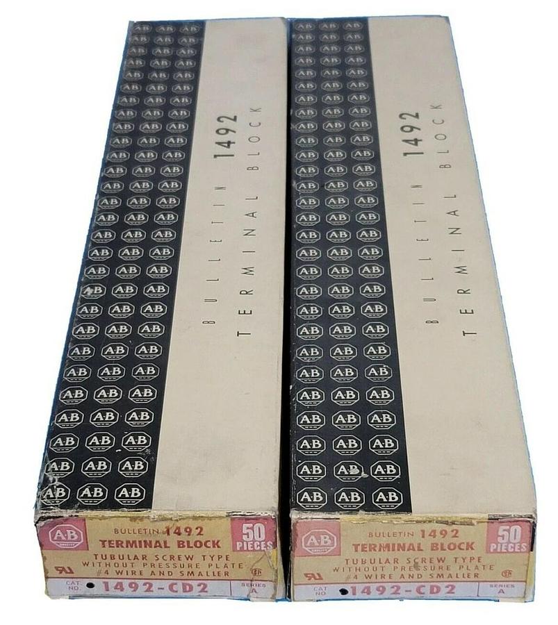 Used LOT OF 100 NEW ALLEN BRADLEY 1492-CD2 TERMINAL BLOCKS SER. A