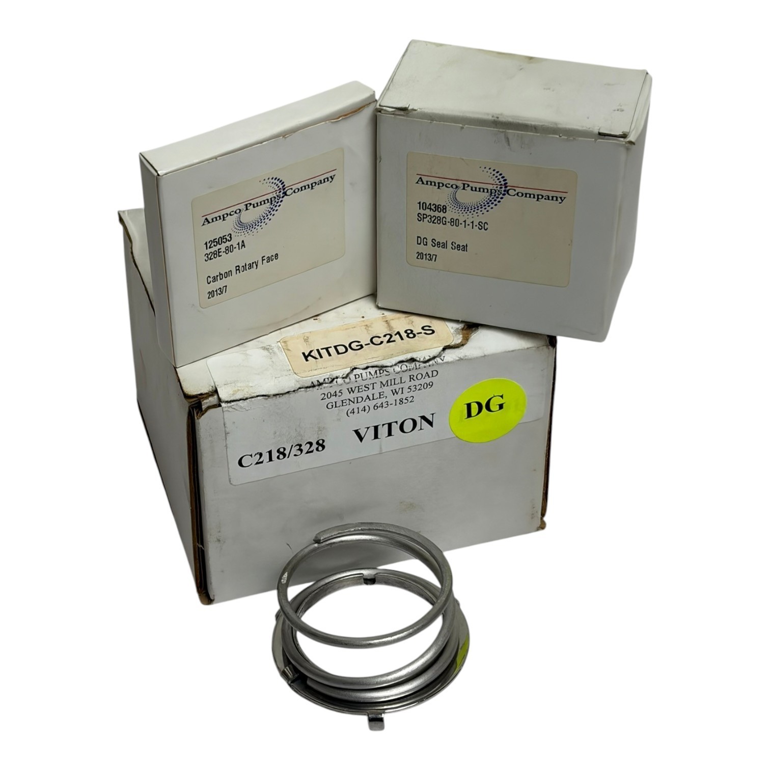 Used Ampco Pumps KITDG-C218-S Viton Seal Kit 125053 Carbon Face 104368 DG Seal Seat