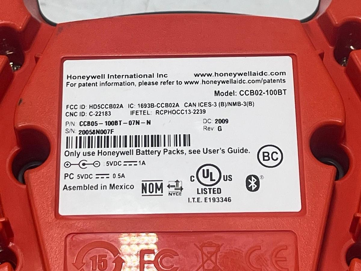 Used HONEYWELL 1981iFR-3 2D Barcode Scanner w/ CCB05-100BT-07N-N Base & USB Cable