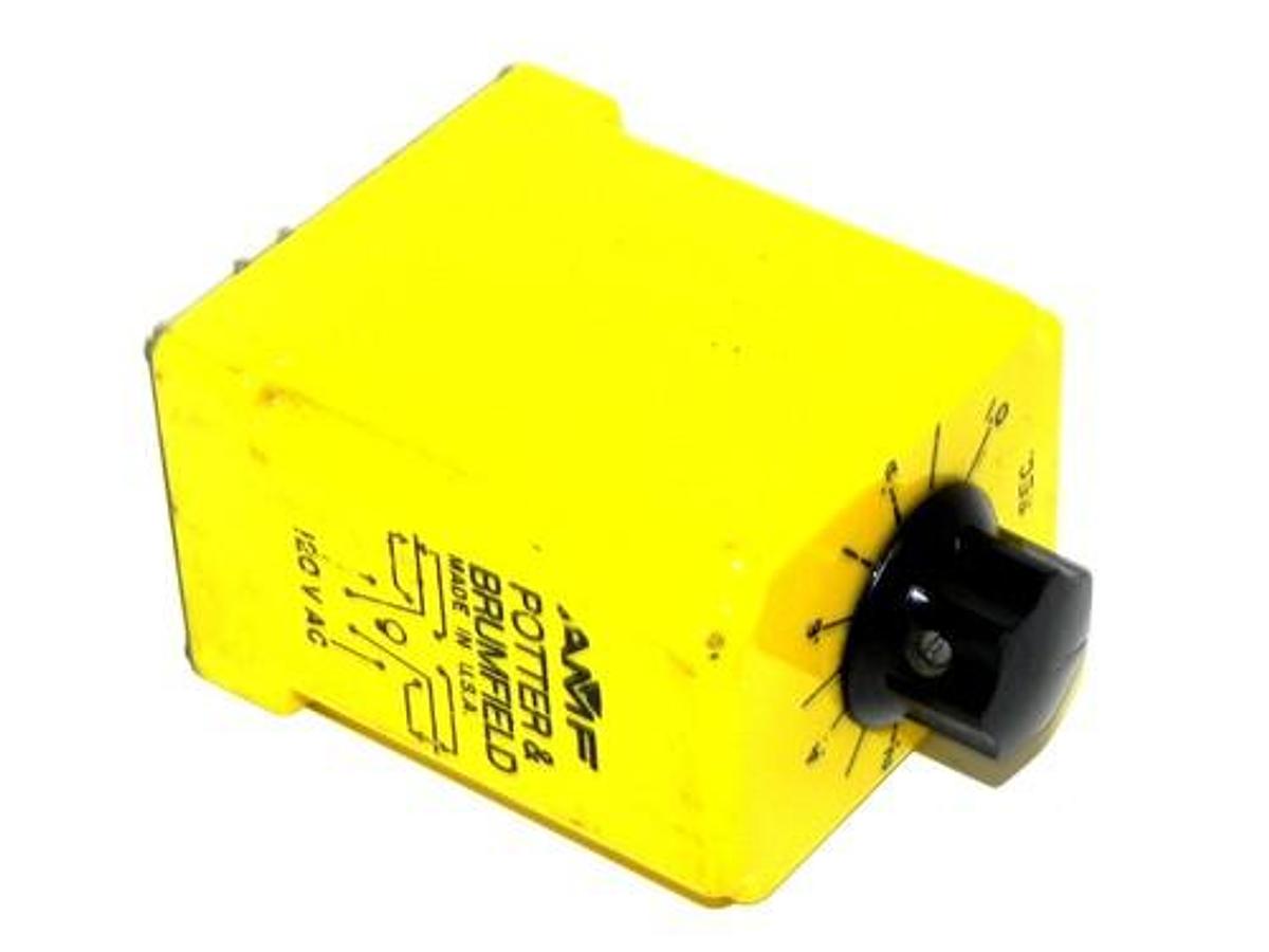 Used POTTER & BRUMFIELD CDB-38-70001 TIME DELAY RELAY 0.1 TO 1 SEC. 10AMP, 120VAC