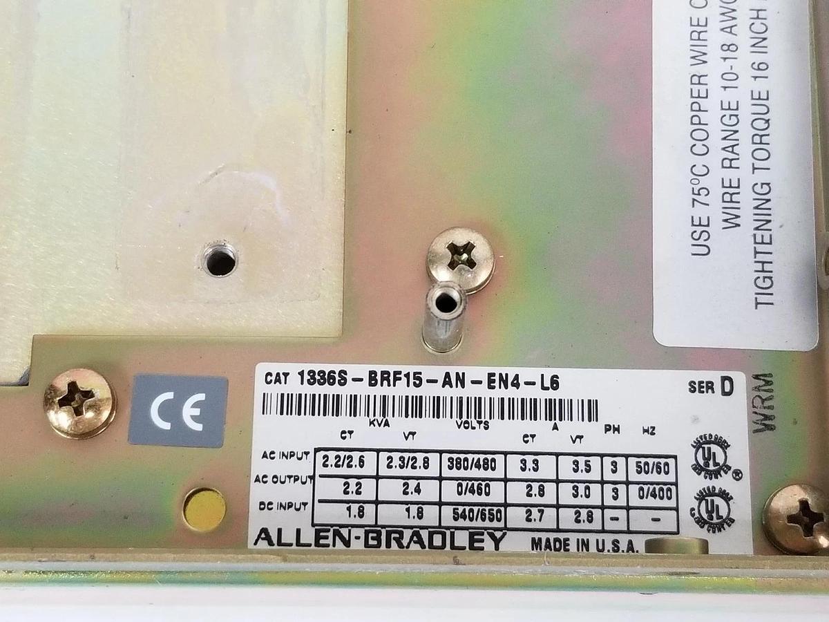 Used ALLEN BRADLEY 1336S-BRF15-AN-EN4-L6 BASE UNIT HEAT SINK SER. D