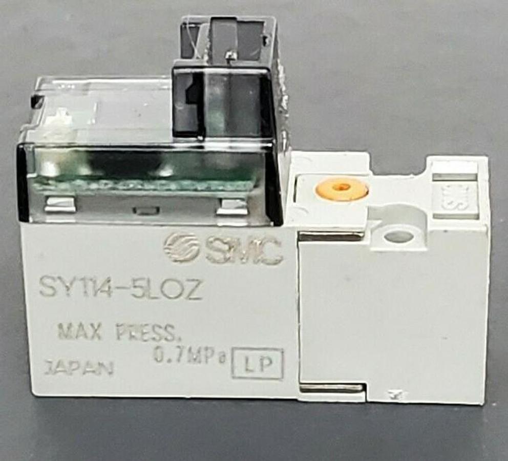Used SMC SY114-5LOZ SOLENOID VALVE SY1145LOZ, 24VDC, 0.7MPa