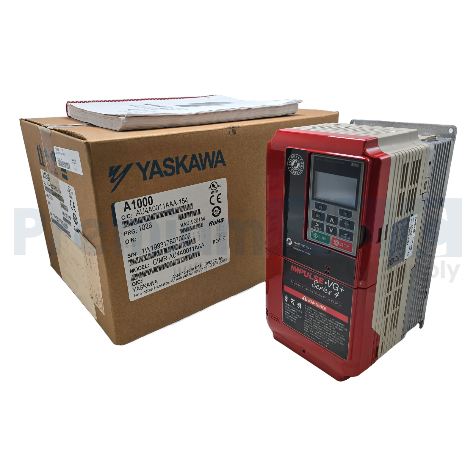Used MAGNETEK YASKAWA 4009-VG+S4 IMPULSE VG+ SERIES 4 VFD 460V 5HP CIMR-AU4A0011AAA