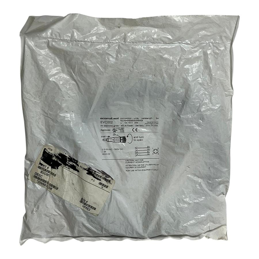 Used New IFM Efector EVC002 ADOGH040MSS0005H04 M12 Female Sensor Cable 5m Sealed