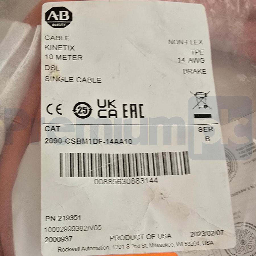 ALLEN BRADLEY 2090-CSBM1DF-14AA10 /B KINETIX 10m MOTOR POWER/BRAKE CABLE NSMP