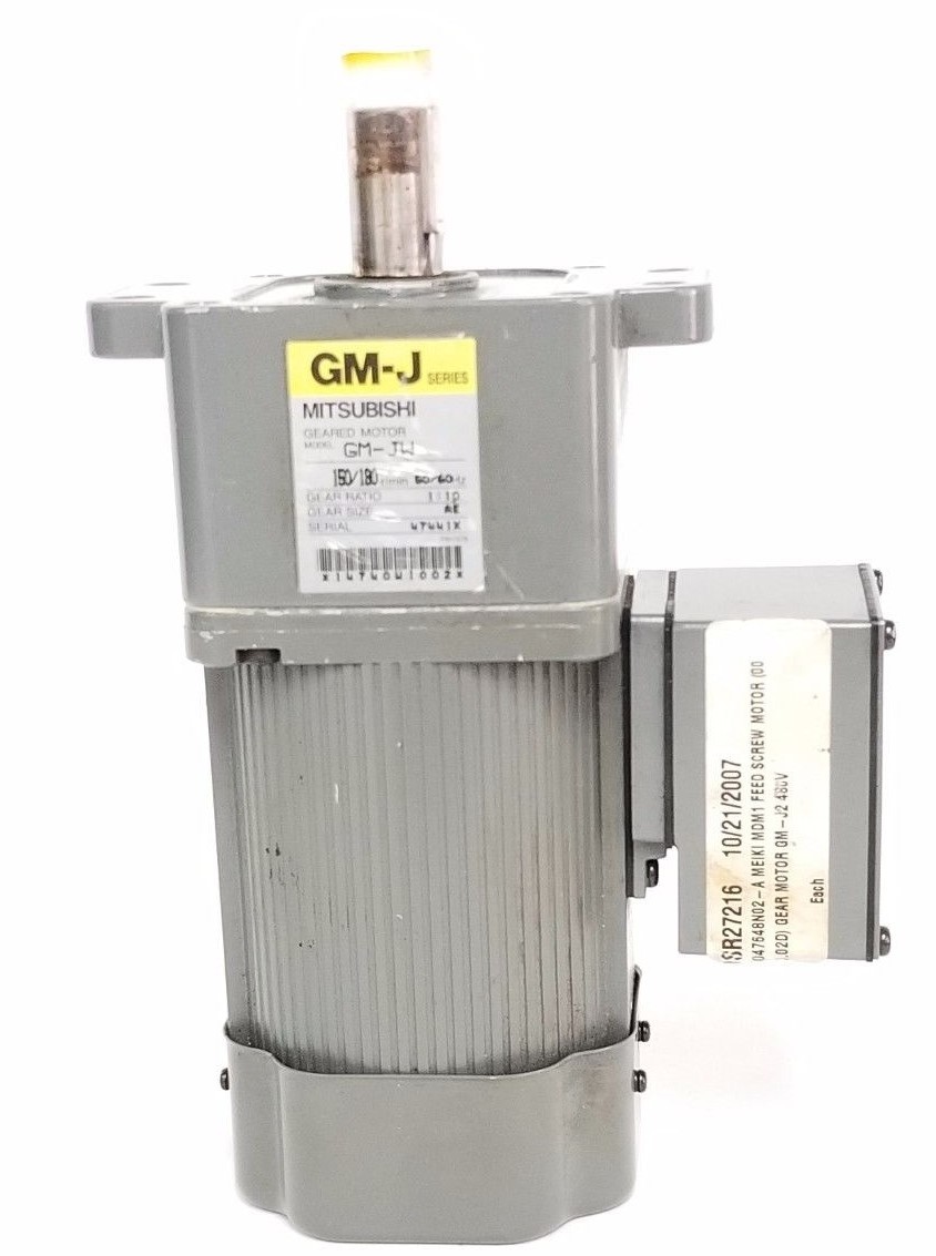 Used MITSUBISHI GM-JW GEARED MOTOR 150/180RPM, 50/60HZ, 1:10 GEAR RATIO, GMJW