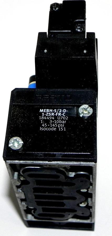 Used NIB FESTO 184494 SOLENOID VALVE MEBH-5/2-D-1-ZSR-FR-C