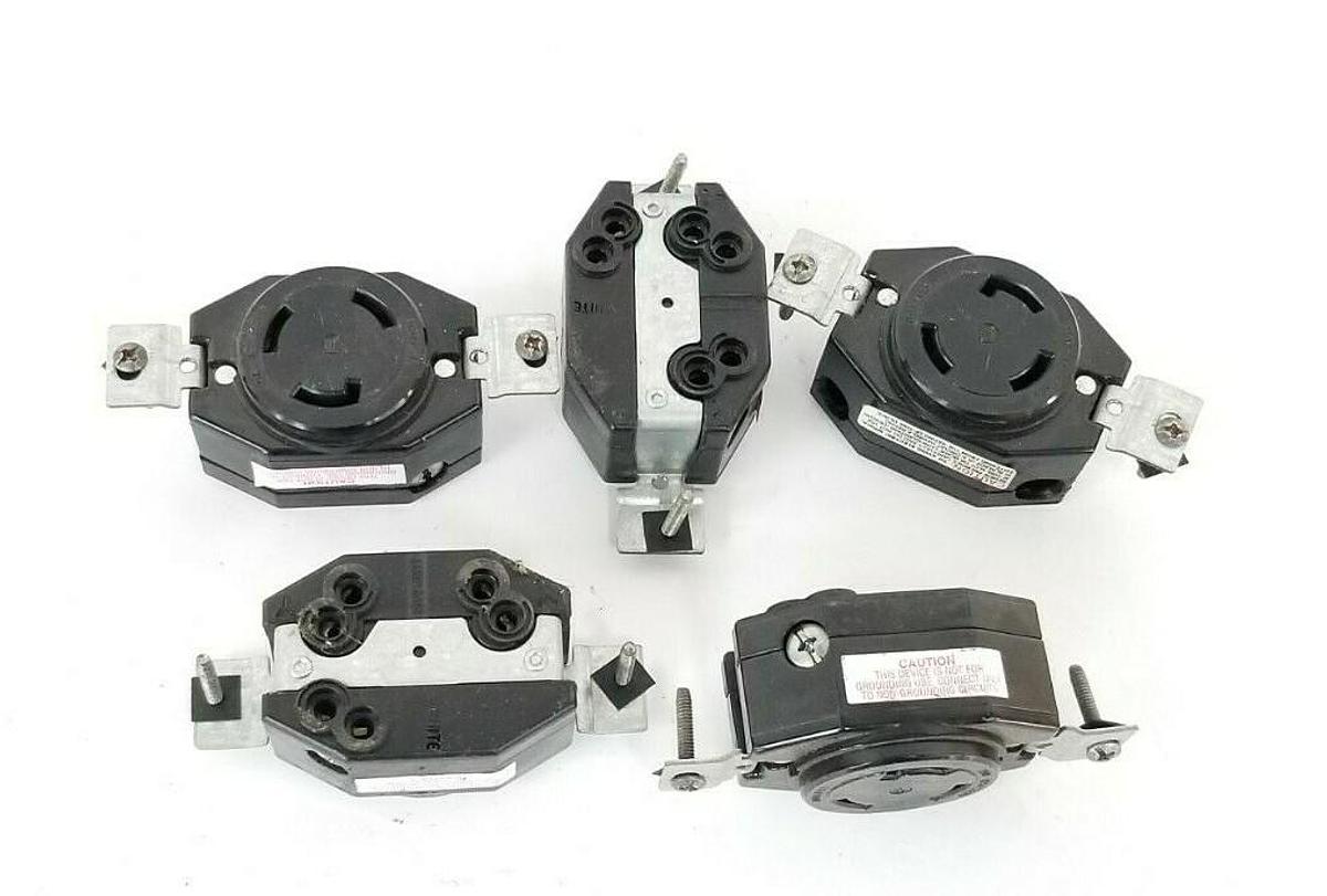 Used LOT OF 4 LEVITON 30A 125/250V TURN LOCKING RECEPTACLE OUTLETS