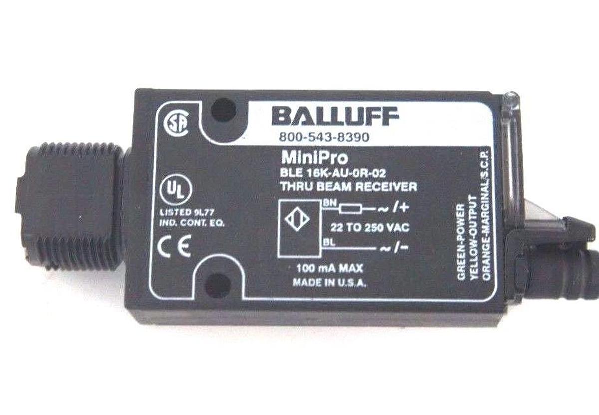 Used NEW BALLUFF BLE 16K-AU-0R-02 THRU BEAM PHOTOELECTRIC RECEIVER 311439