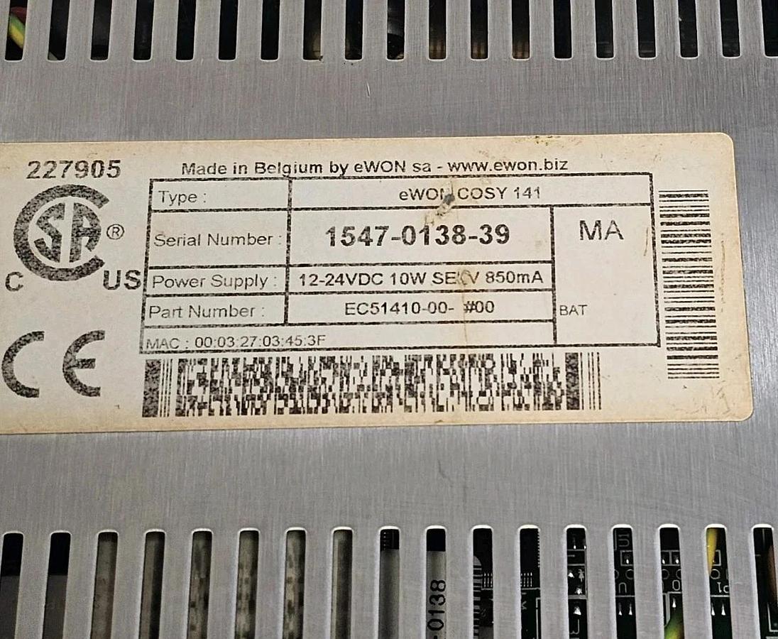 Used HMS eWON Cosy 141 | EC51410-00-#00 Industrial VPN Router ENet EC51410_00MA USED