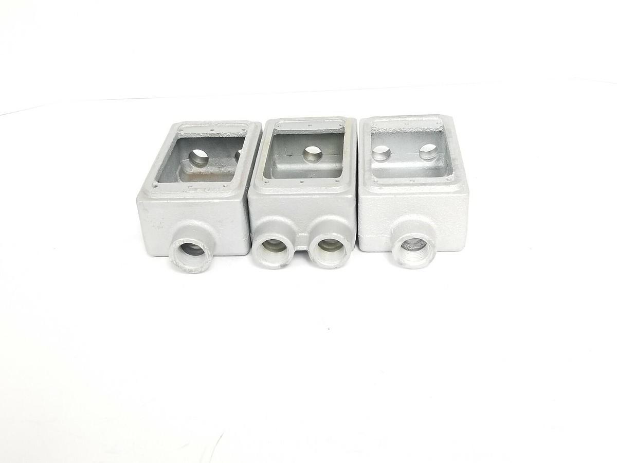 Used LOT OF 3 NEW APPLETON FSCC-1 CONDUIT BOXES FS UNILETS 1/2 IN. TYPE CC 18 CU. IN.