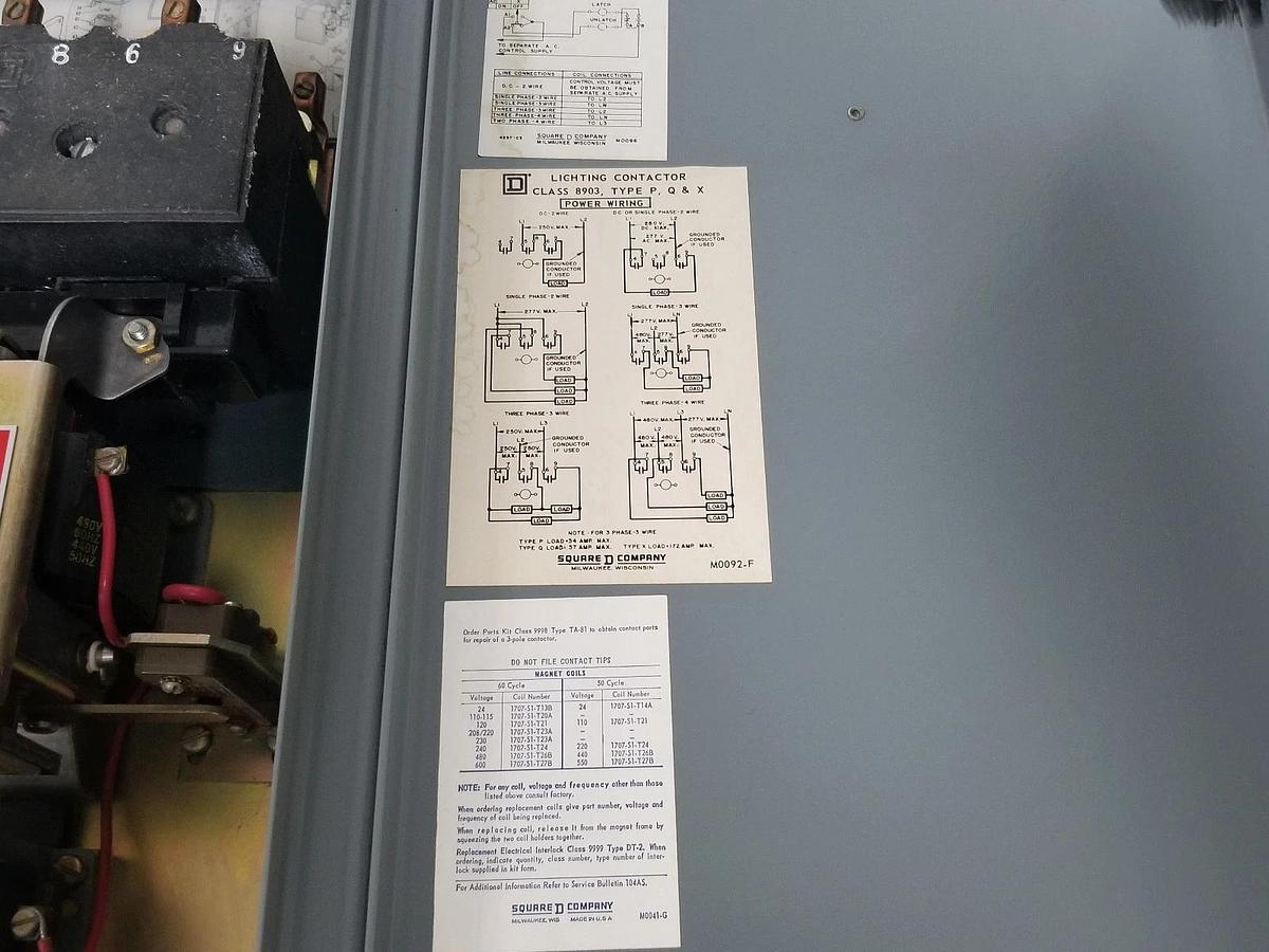 NEW SQUARE D CLASS 8903 TYPE PG 11 SERIES A AC LIGHTING CONTACTOR ASSY 8903PG11