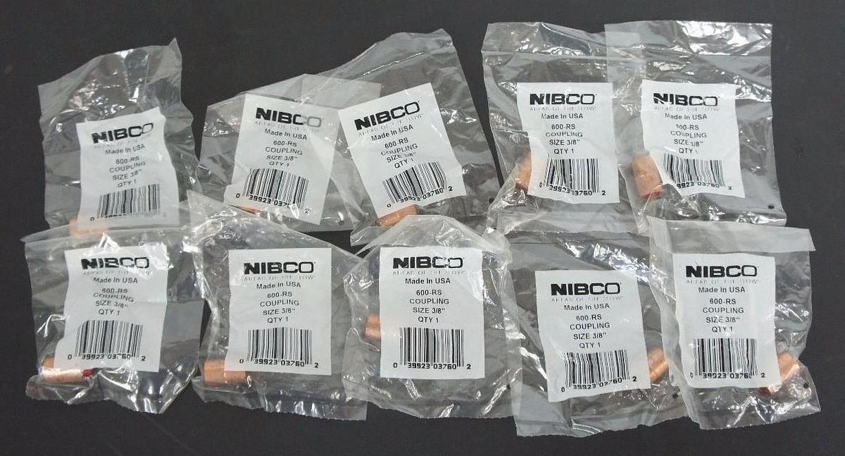 Used LOT OF 10 NEW NIBCO 600-RS COUPLINGS 3/8"