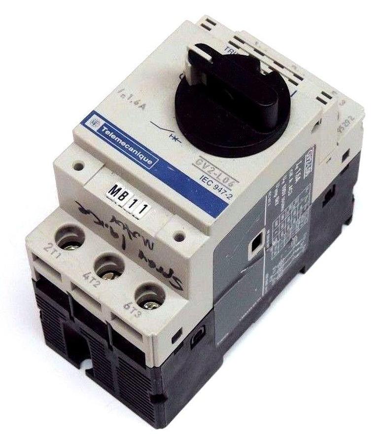 Used TELEMECANIQUE GV2-L06 MANUAL STARTER SWITCH 6A, 690V, 50/60HZ GV2L06
