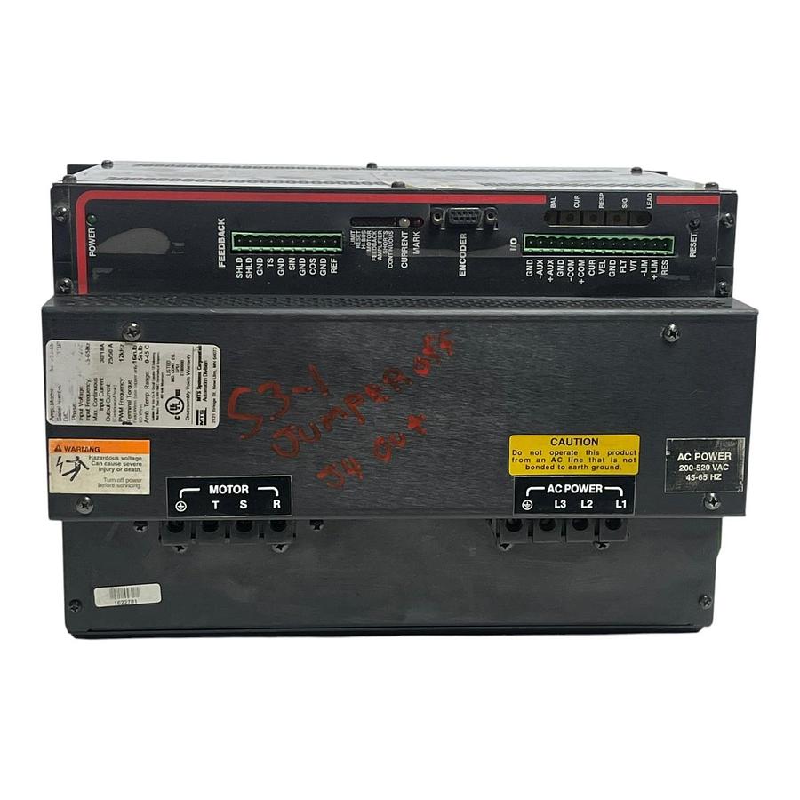 Used MTS Custom Servo Motors MPA-25-460 Brushless Servo Drive Amplifier MaxPlus