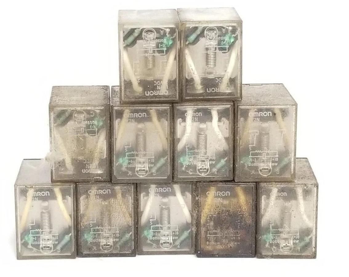 Used LOT OF 11 OMRON LY2N24VDC RELAYS LY2N-24VDC, LY2N, 8-BLADE