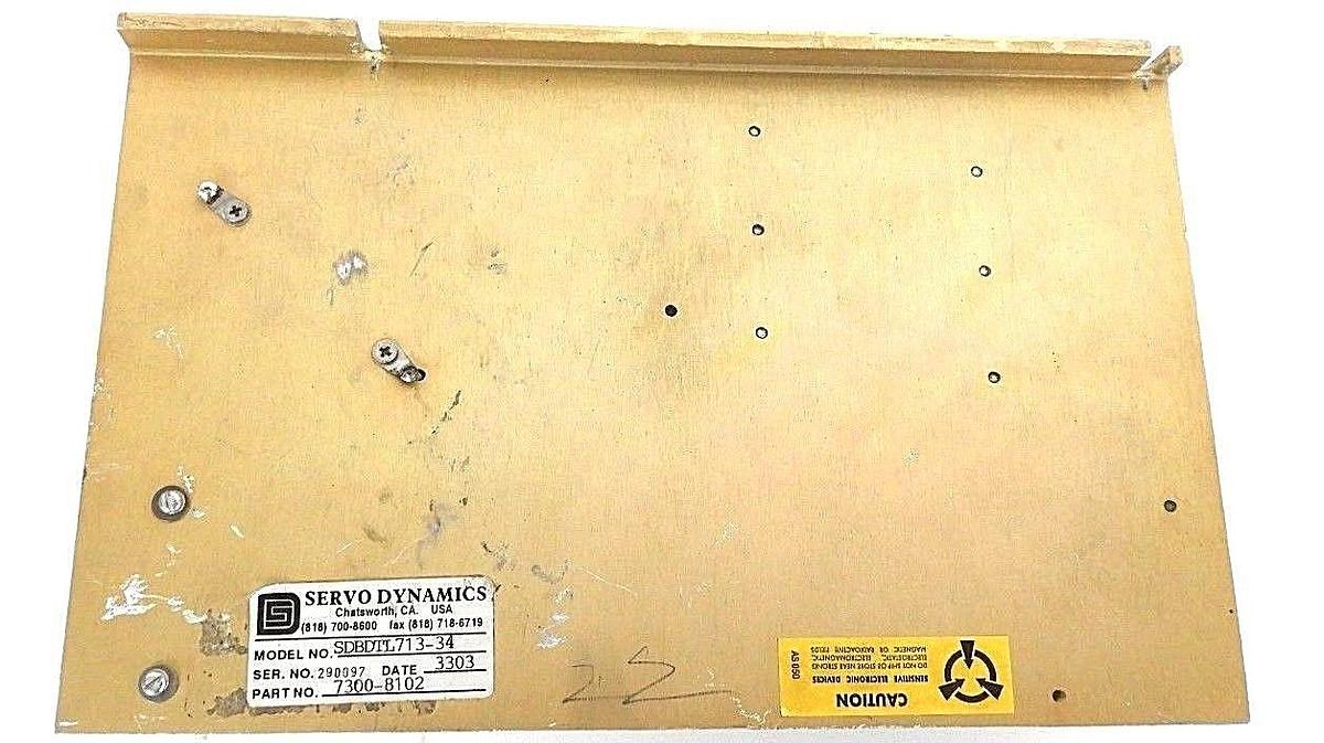 Used SERVO DYNAMICS SDBDTL713-34 PART NO. 7300-8102