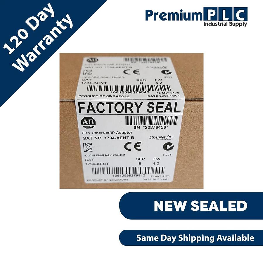 Used Allen Bradley 1794-AENT Flex I/O ENet/IP Adapter Module 1-Port 10/100Mbit NSFS
