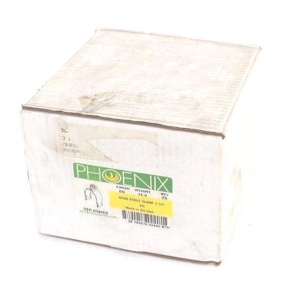 Used BOX OF 25 NEW PHOENIX 3-1/2" RIGID STRUT CLAMPS SCR 0350EG