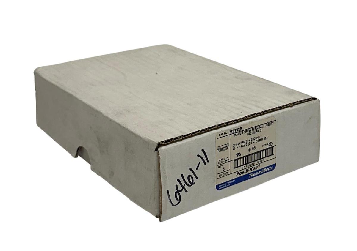 Used 5 THOMAS & BETTS MS232B Pos-E-Kon MALE SCREW TERMINAL INSERTS B32 SERIES NSMP