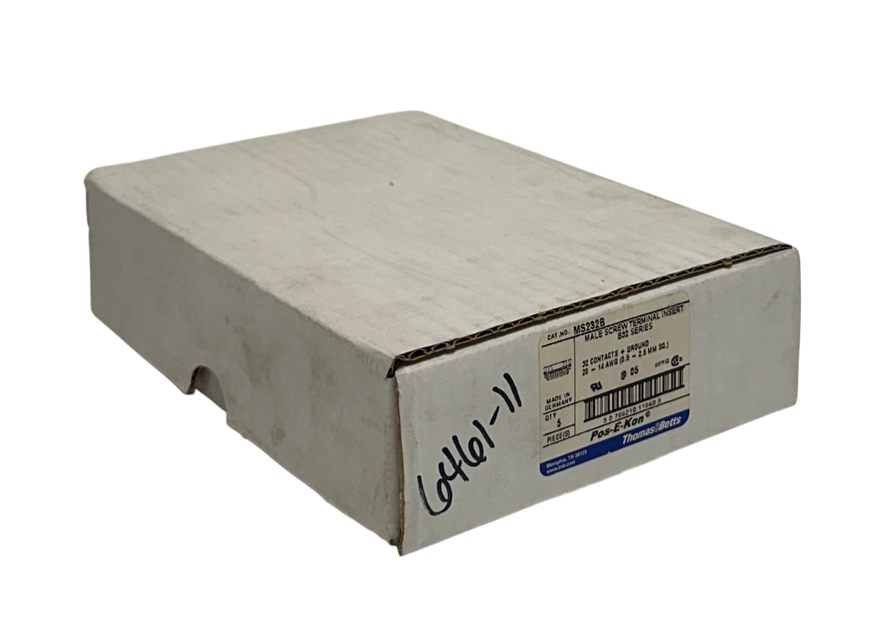 Used 5 THOMAS & BETTS MS232B Pos-E-Kon MALE SCREW TERMINAL INSERTS B32 SERIES NSMP