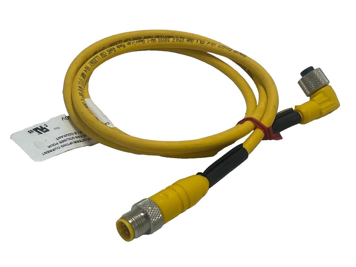 (2) LUMBERG RST 4-RKWT M12 Male Straight to Female Right Angle 4-Pin Cordsets