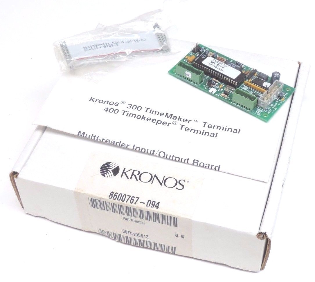 NIB KRONOS SYSTEM 400 MULTI READER I/O BOARD REV D, 8600767-094, 6500183-001