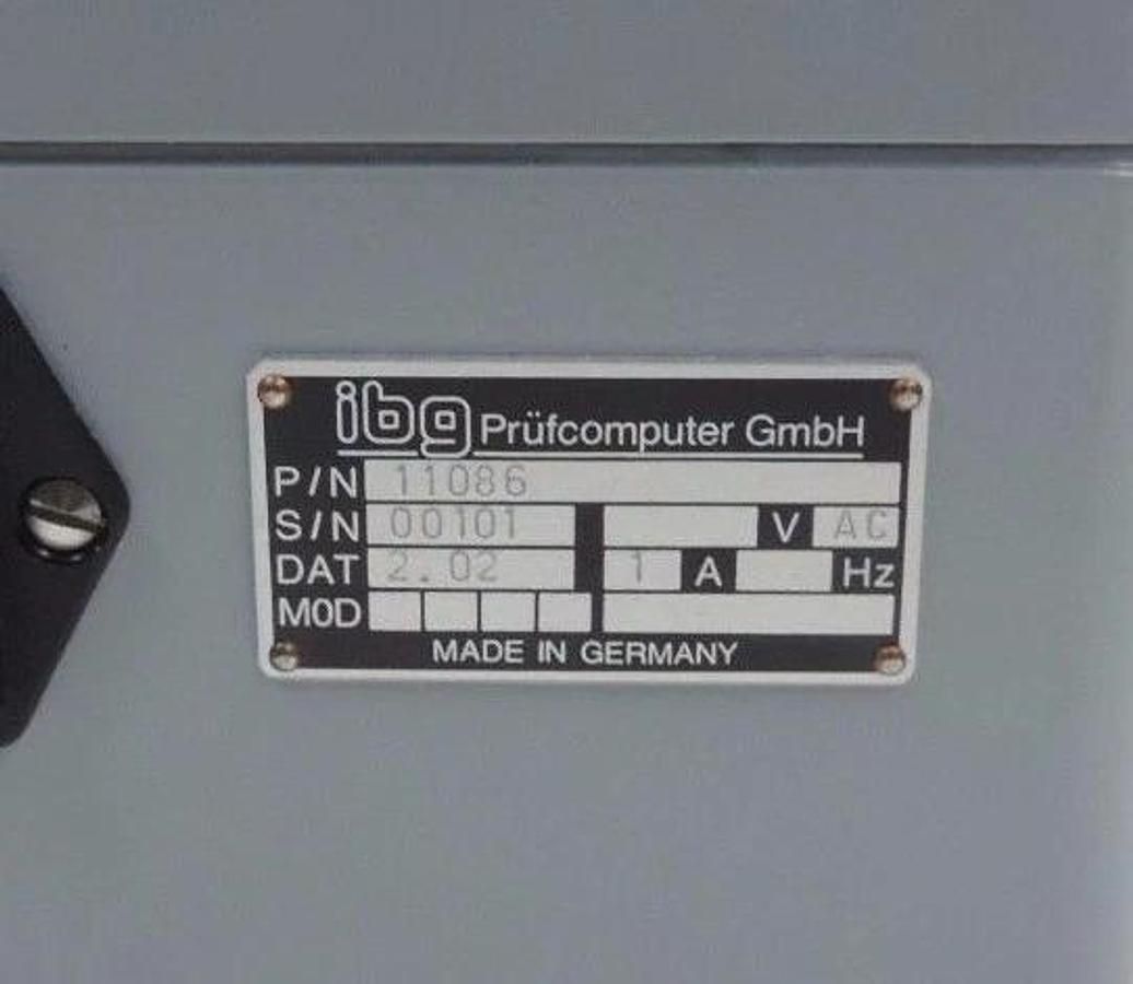 Used IBG EDDYLINER 11086 PRUFCOMPUTER GMBH 12086 TESTBOX 90-260V 47-440HZ