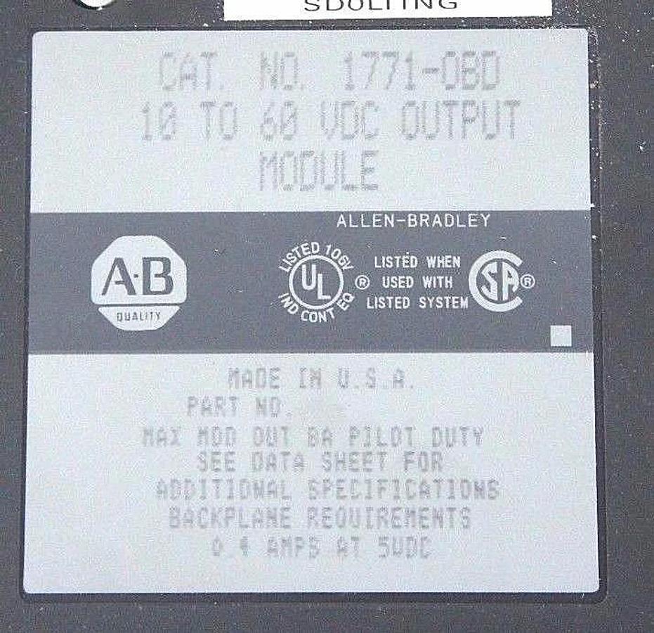 Used LOT OF 2 ALLEN BRADLEY 1771-OBD OUTPUT MODULES 10 TO 60VDC 1771OBD