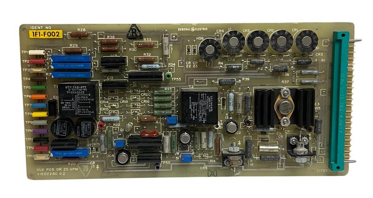Used GENERAL ELECTRIC 1F1-F002 / 115D2280G2 / 117D8596P2 VLV POS DR 25 GPM BOARD USNP