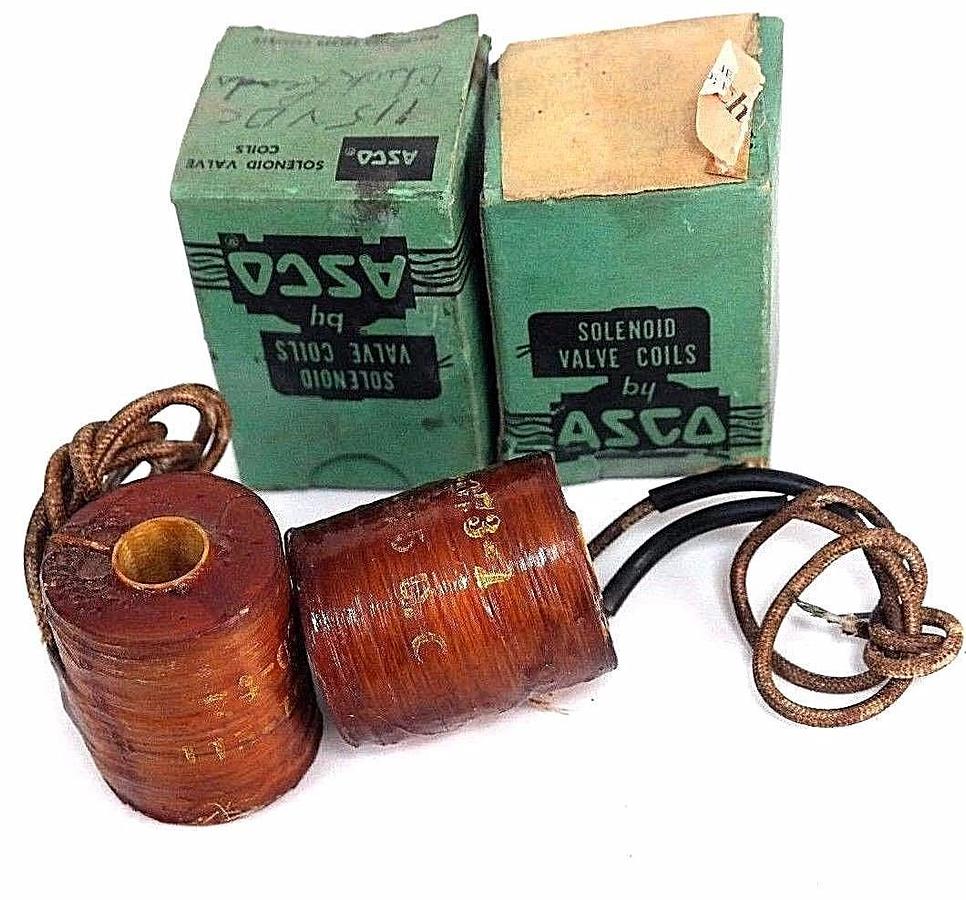 Used LOT OF 2 ASCO 74-073-1 SOLENOID COILS 740731, 115-125 D.C.