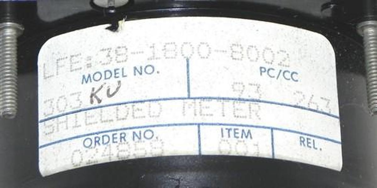 Used NEW API CONTROLS LFE: 38-1800-8002 ANALOG METER MODEL N0. 303-KU 3818008002