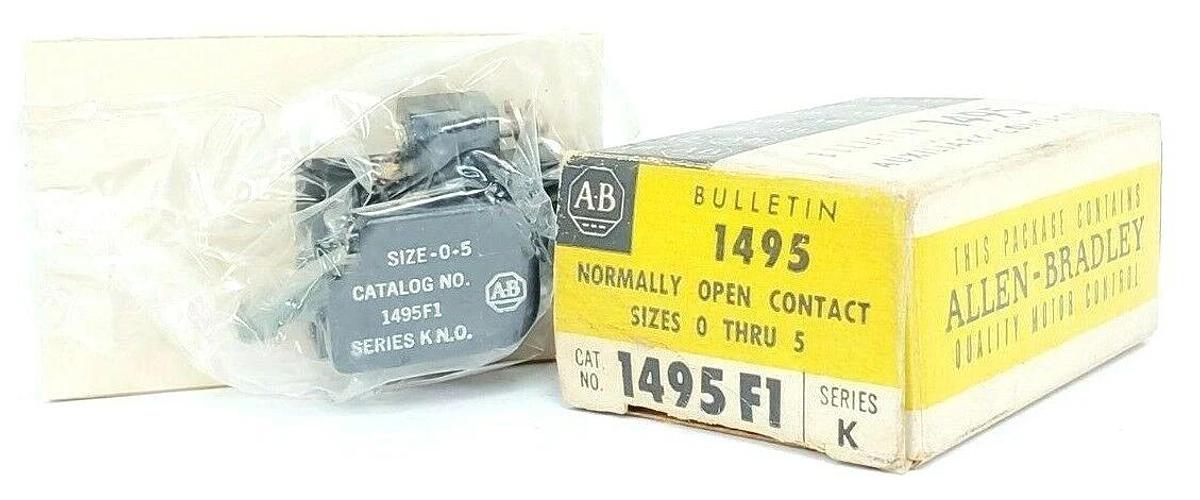 Used NIB ALLEN BRADLEY 1495-F1 SER. K, SIZE 0-5 CONTACT, 1495F1