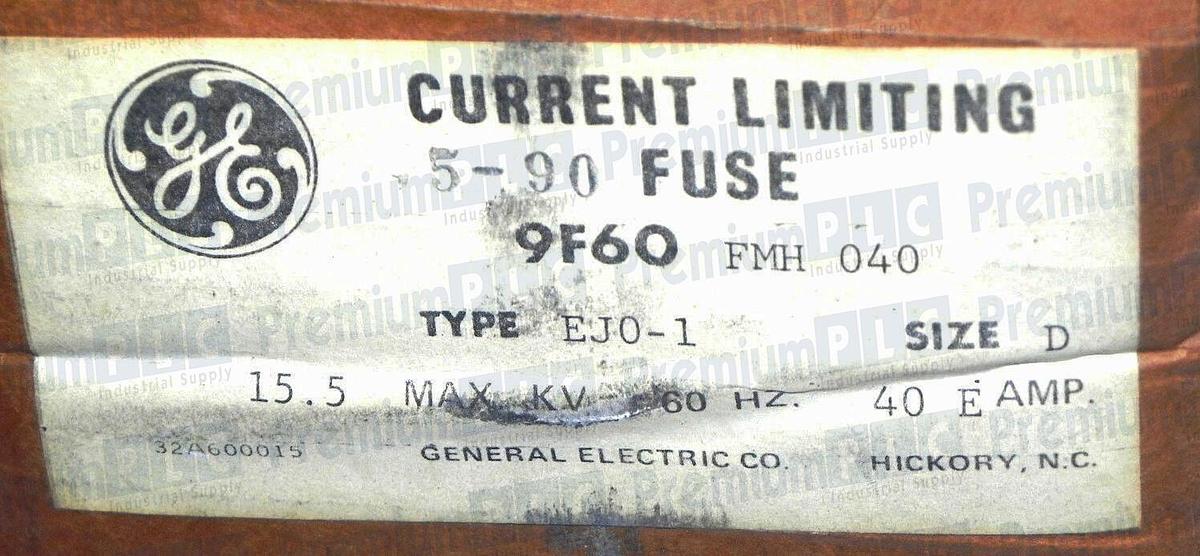 GENERAL ELECTRIC 9F60FMH040 40A CURRENT LIMITING 5-90 FUSE A155F1D0R0-40E NIB
