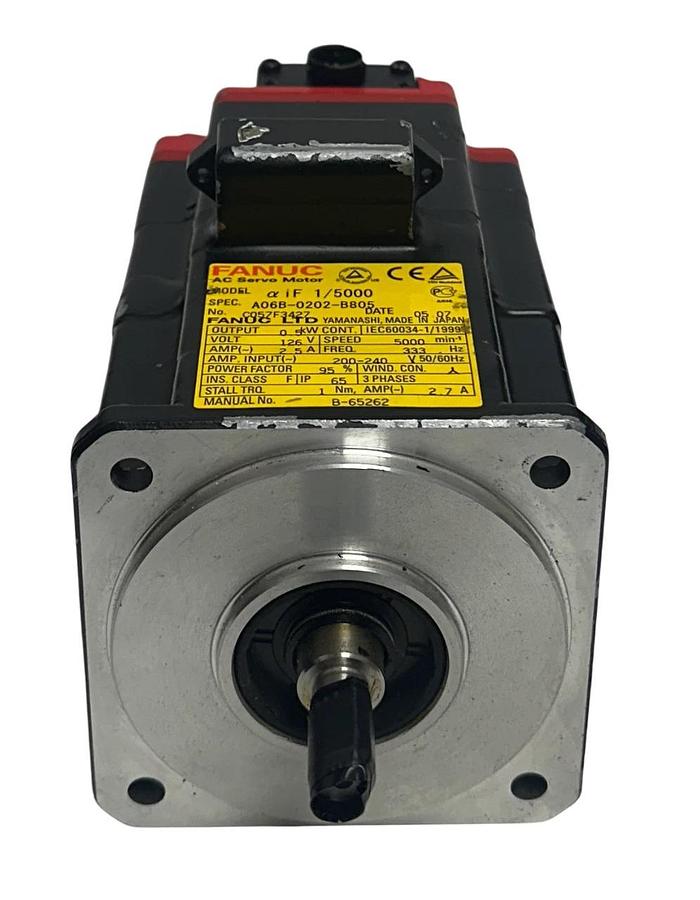 Used FANUC A06B-0202-B805 / A06B0202B805 AC SERVO MOTOR aiF1/5000 0.5kW 126V USNP