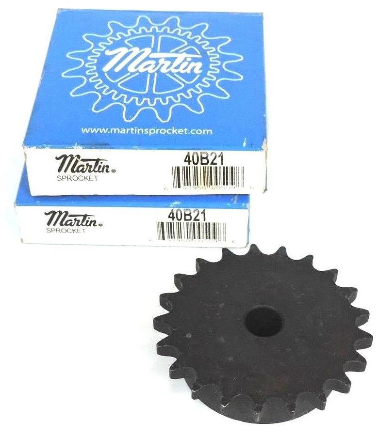 Used LOT OF 2 NIB MARTIN 40B21 SPROCKETS 21 TEETH .625IN BORE