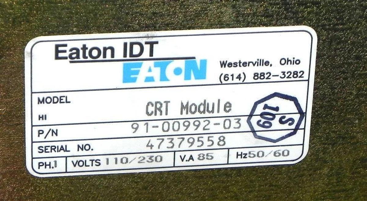 Used CUTLER HAMMER 91-00992-03 PANELMATE IDT 910099203 CRT MODULE
