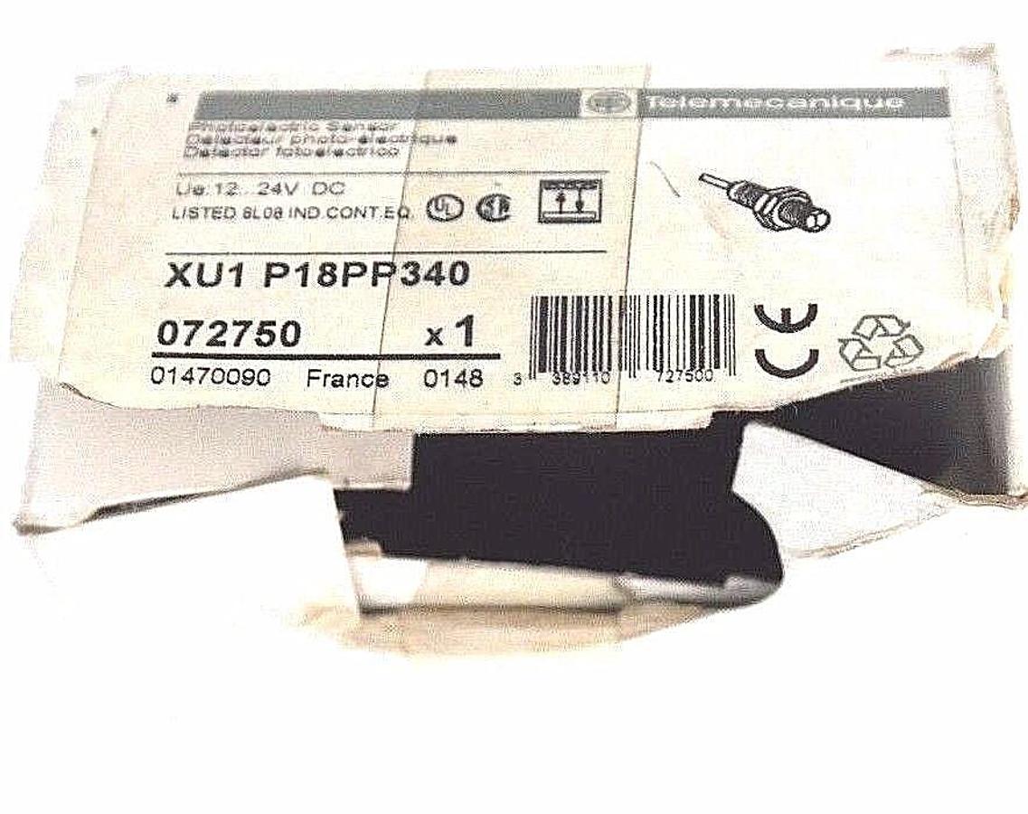 Used NEW TELEMECANIQUE XU1-P18PP340 PHOTOELECTRIC SENSOR 072750 XU1P18PP340