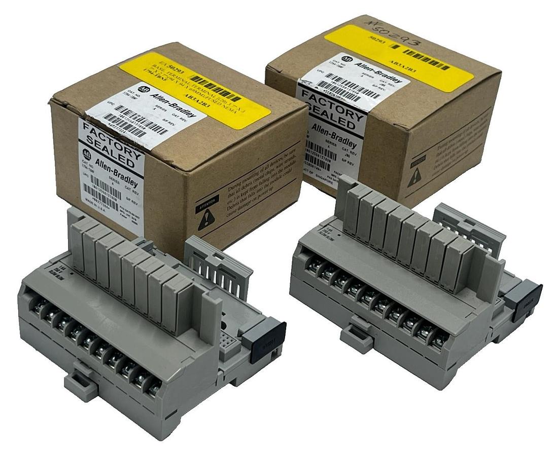 Lot of 2 Allen-Bradley 1794-TBNF Series A FLEX I/O Fused Terminal Base Units