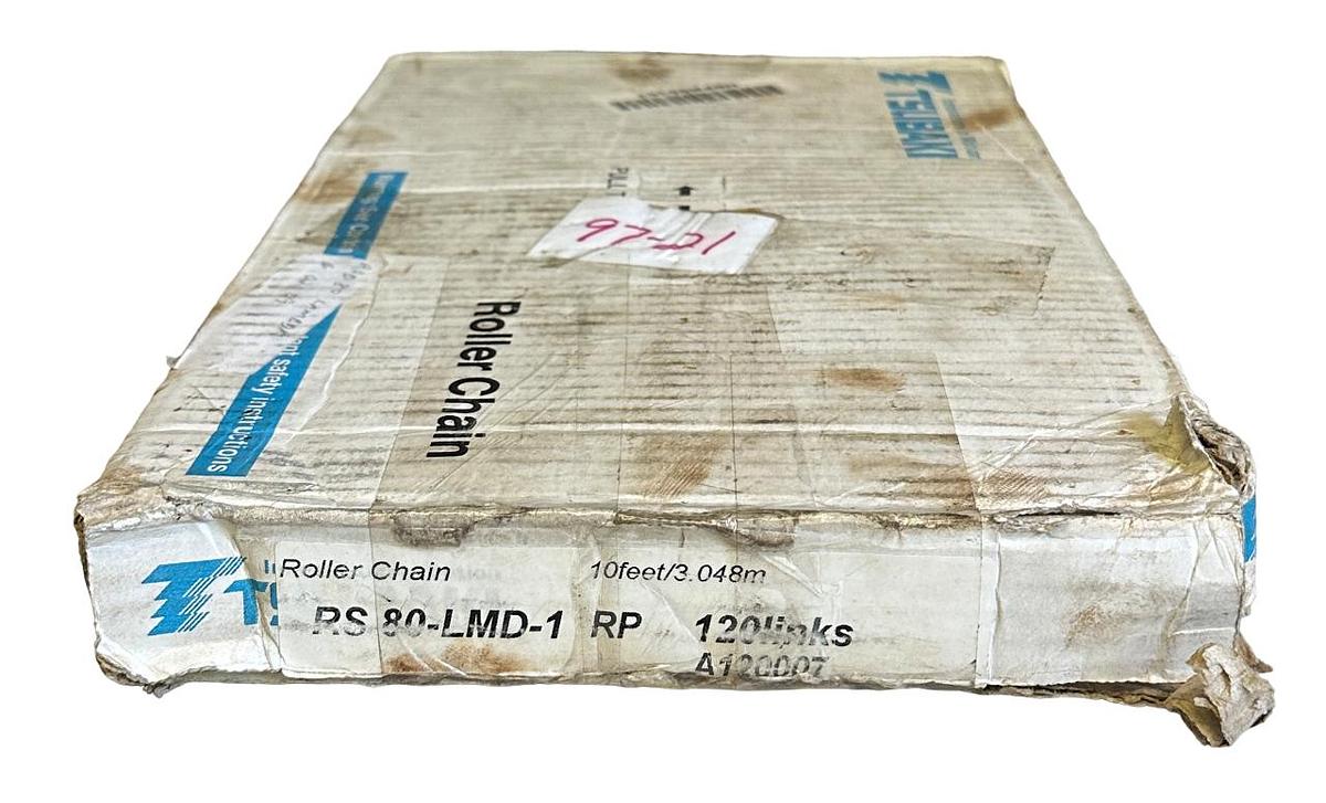 Used NEW TSUBAKI RS 80-LMD-1 RP / A120007 ROLLER CHAIN 10FT/3M 120 LINKS RS80LMD1RP