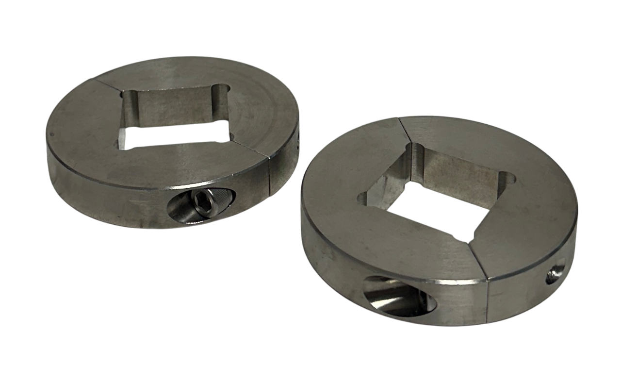 Used 2 STAFFORD 15S108 2PC SQUARE BORE SHAFT COLLARS 1-1/2'' 87602 STAINLESS NSNP