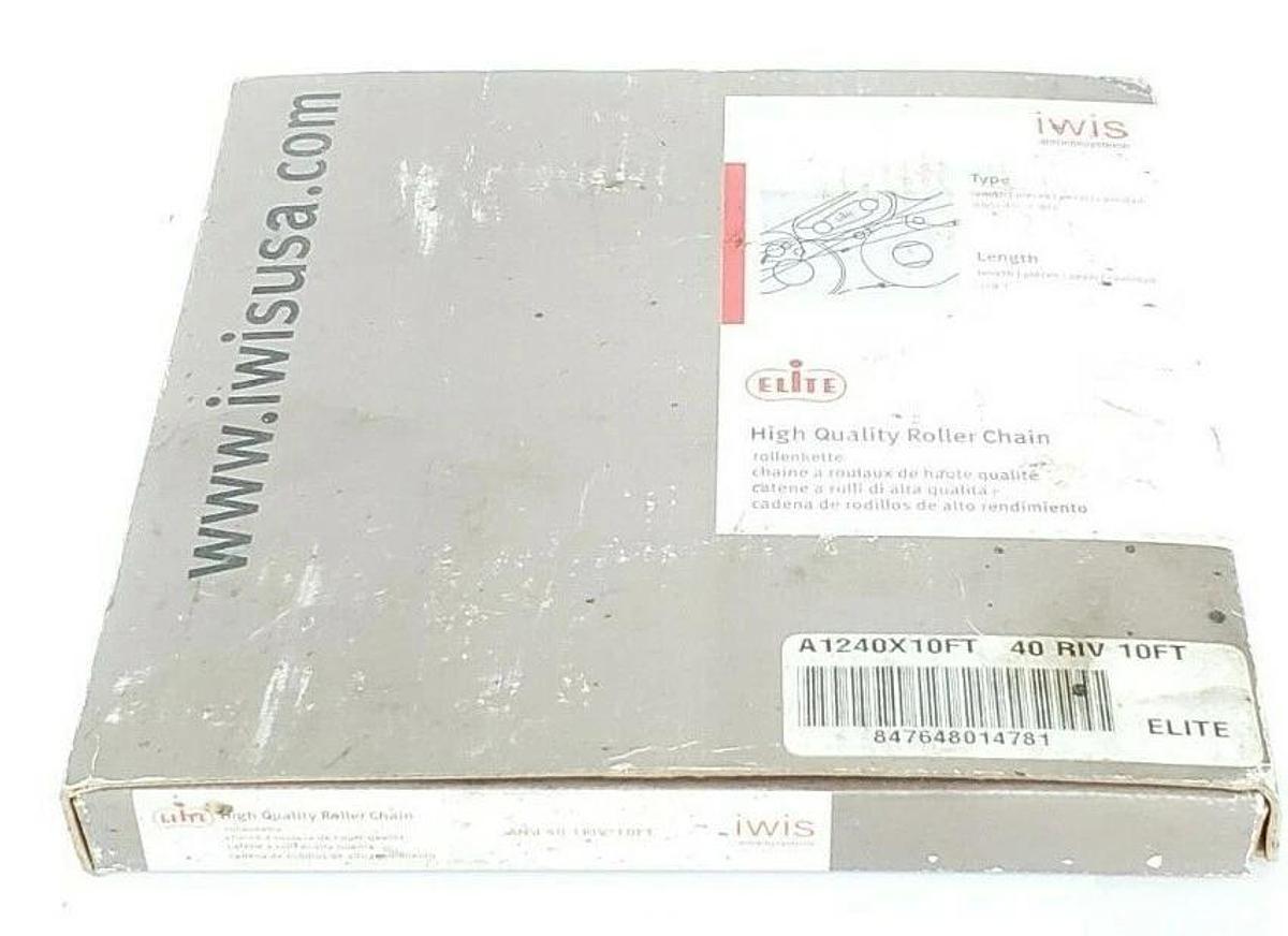 NEW ELITE IWIS A1240X10FT 40 RIV 10FT ROLLER CHAIN