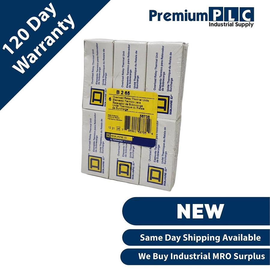 Used PACK OF 6 NEW SQUARE D B2.65 OVERLOAD RELAY THERMAL UNITS B265 TYPE B CLASS 20