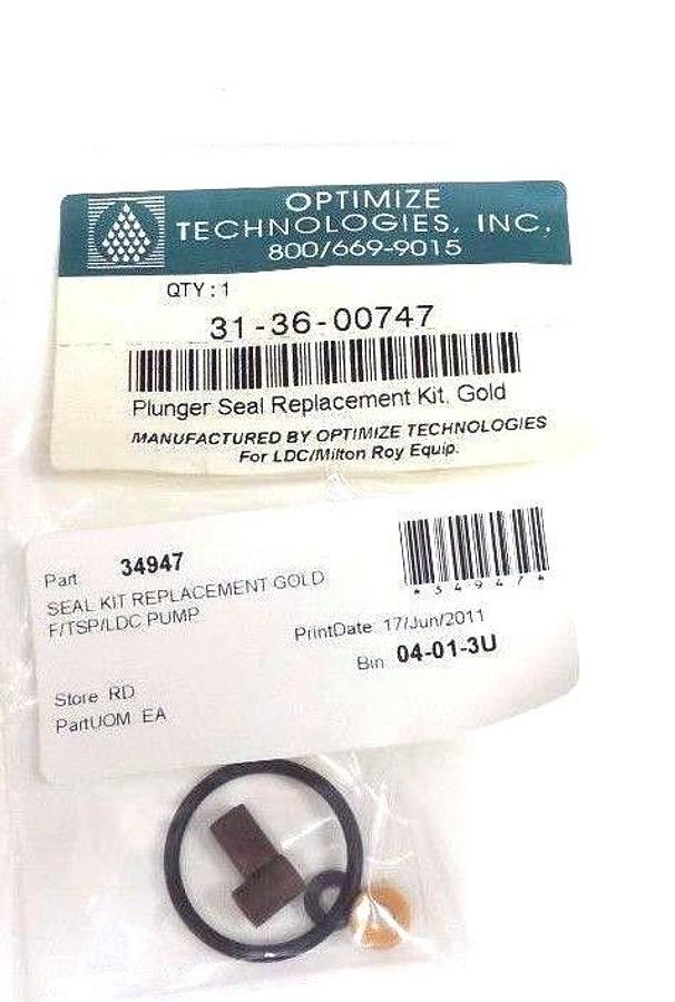 Used NEW OPTIMIZE TECHNOLOGIES 31-36-00747 PLUNGER SEAL REPLACEMENT KIT, GOLD