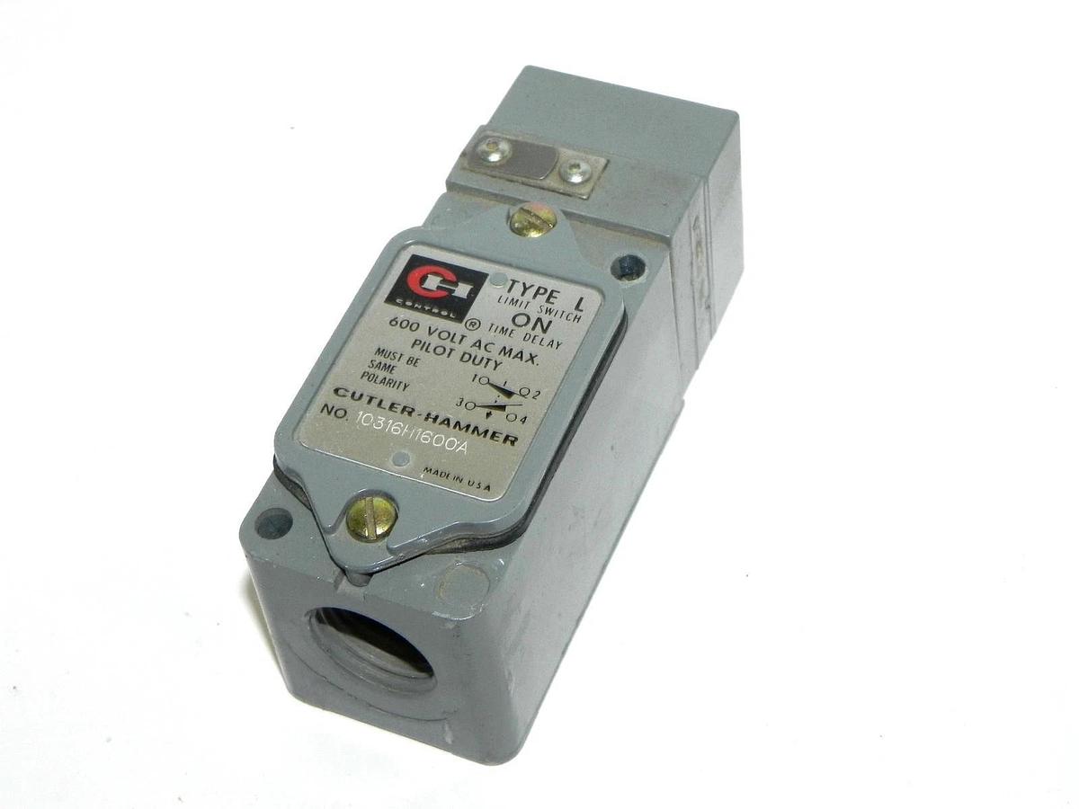 Used CUTLER-HAMMER 10316H1600A LIMIT SWITCH TYPE L