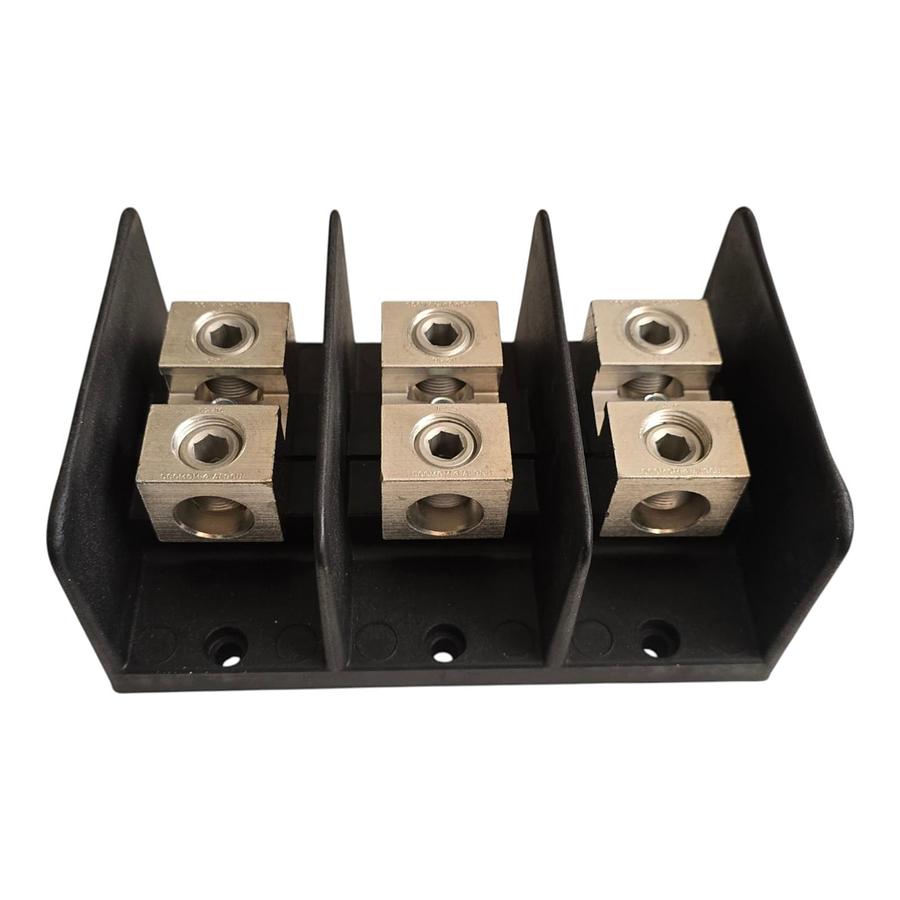 Used ILSCO PDB-11-500-3 Power Distribution Block | 3-Pole | 380 Amp | 600V - AL9CU