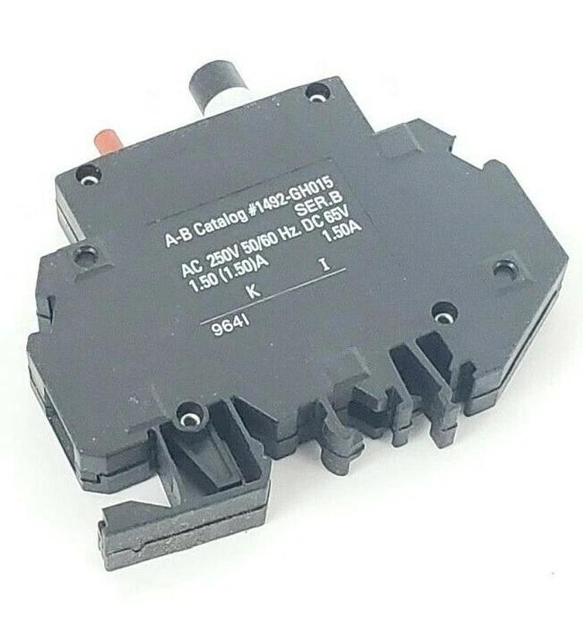 Used ALLEN BRADLEY 1492-GH015 MINI CIRCUIT BREAKER SER B, 1.5AMP, 1492GH015