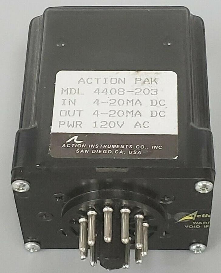 Used INVENSYS ACTION INSTRUMENTS 4408-203 RELAY CUSTOM 120VAC 4-20MA