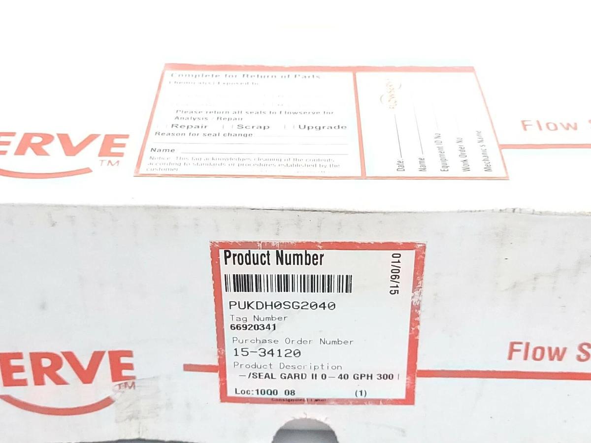 Used NIB FLOWSERVE KYTOLA X29540-D-CV SEAL GARD II GPH FLOWMETER 0-40 GPH 0-300 PSI