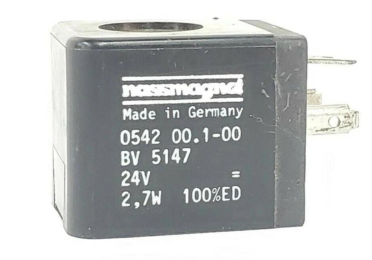 Used NASSMAGNET 0542-00.1-00 SOLENOID VALVE COIL BV-5147 24V 2,7W 100%ED